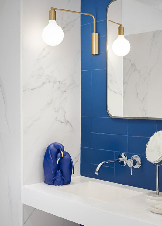 Lladró Penguin Family Sculpture Limited Edition Blue Gold by Lladró at FormFluent