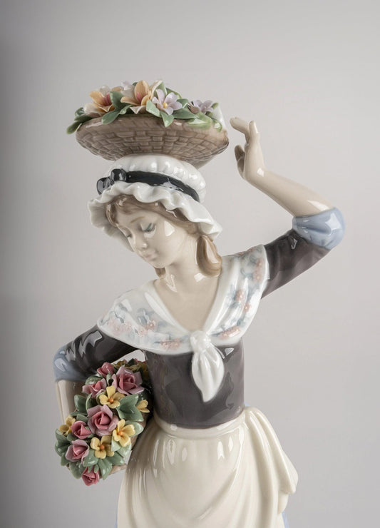 Lladró Flower Picking Woman Figurine by Lladró at FormFluent