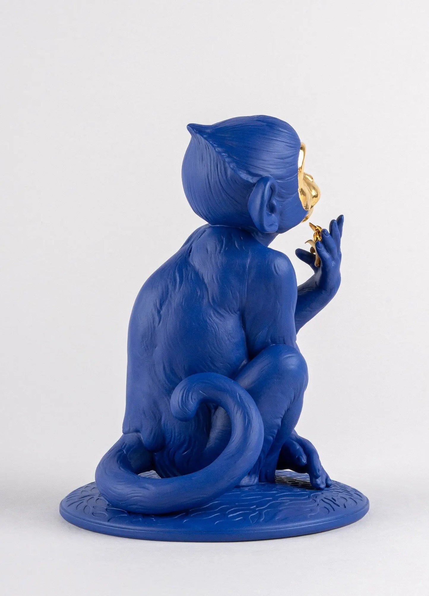 Lladró Boldblue Little Monkey Sculpture Blue-Gold Limited Edition Int. Klein Blue Sculpture by Lladró at FormFluent