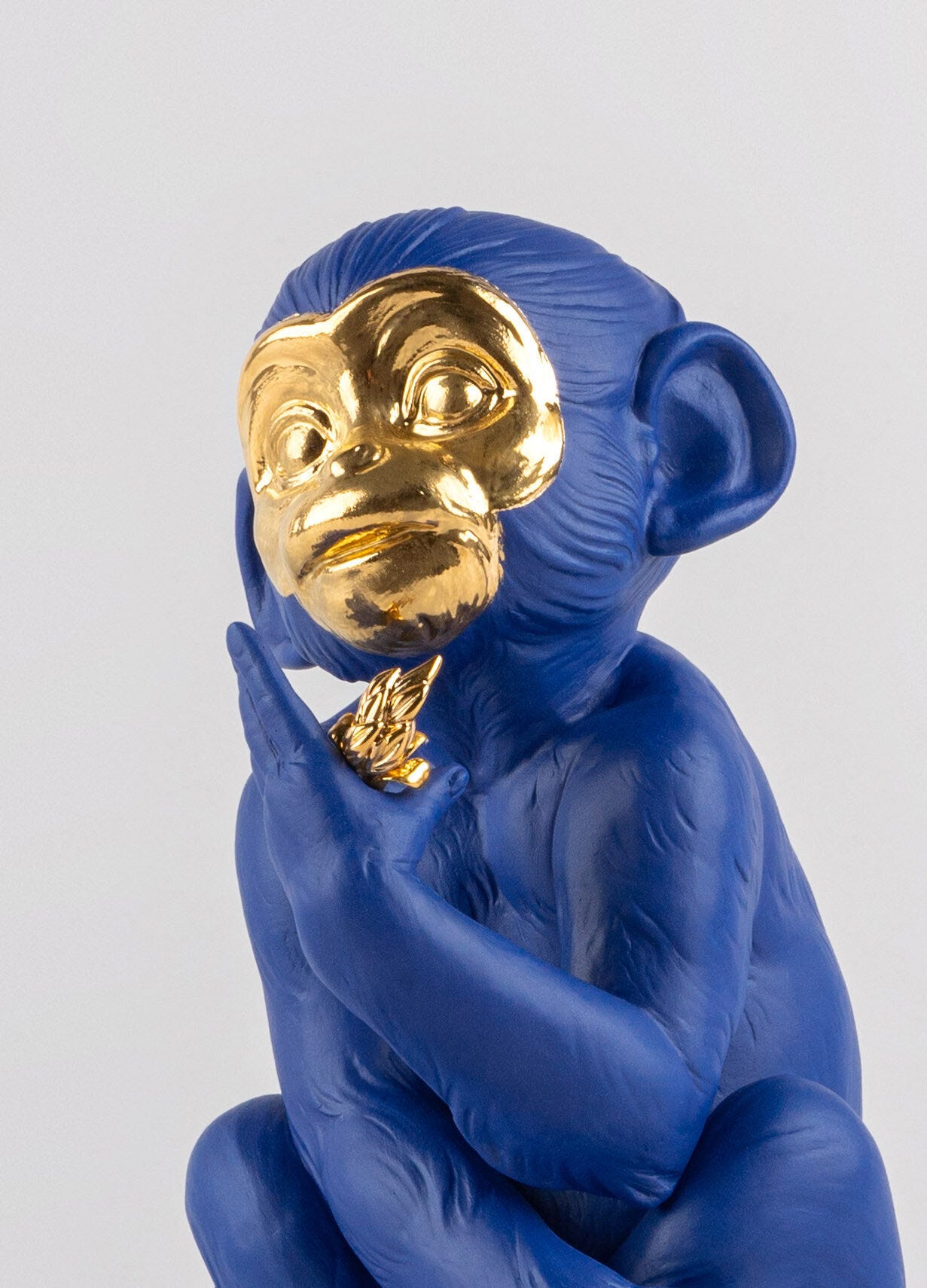 Lladró Bold Blue Little Monkey in International Klein Blue Gold Limited Edition   FormFluent