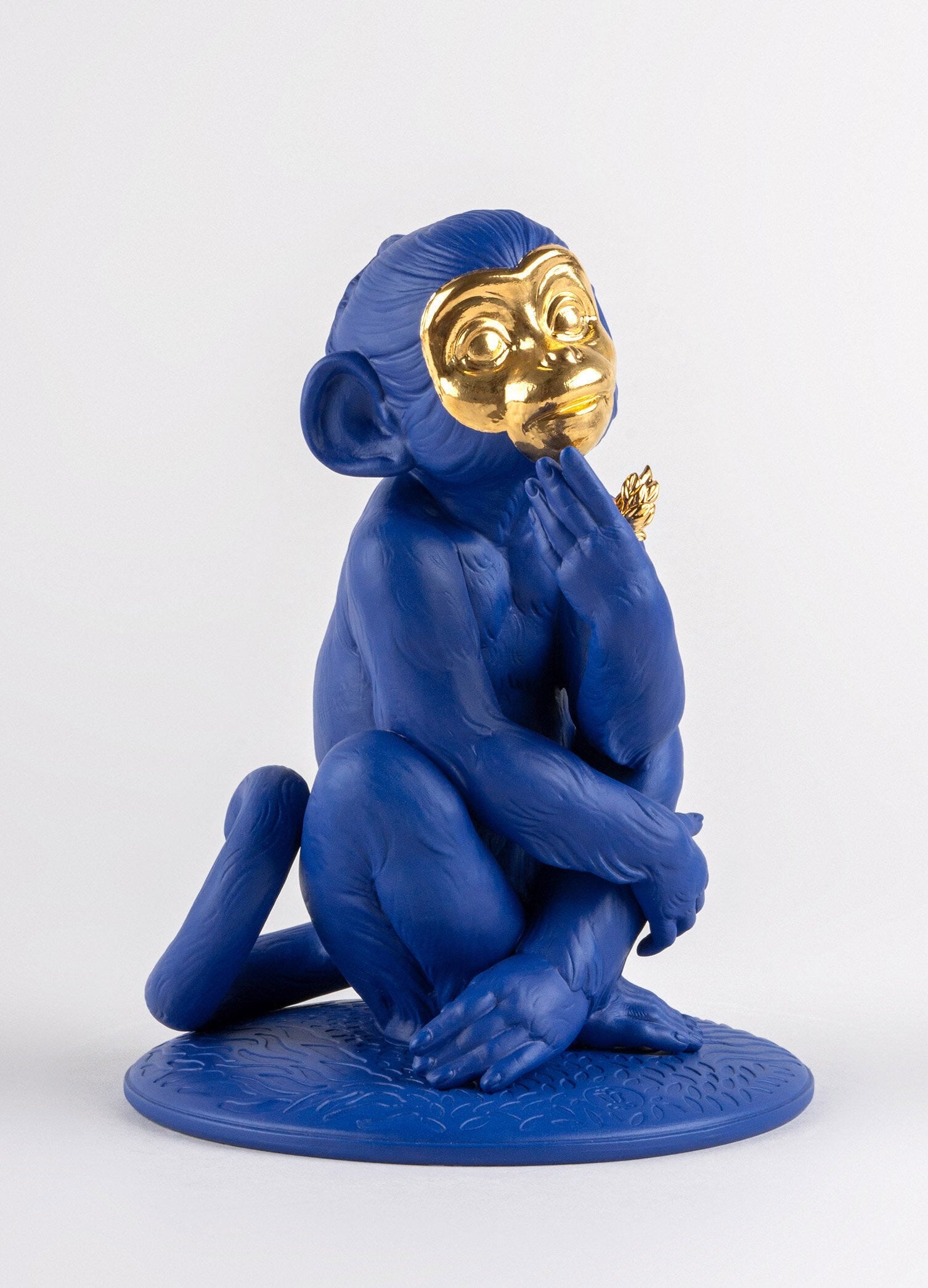 Lladró Bold Blue Little Monkey in International Klein Blue Gold Limited Edition   FormFluent