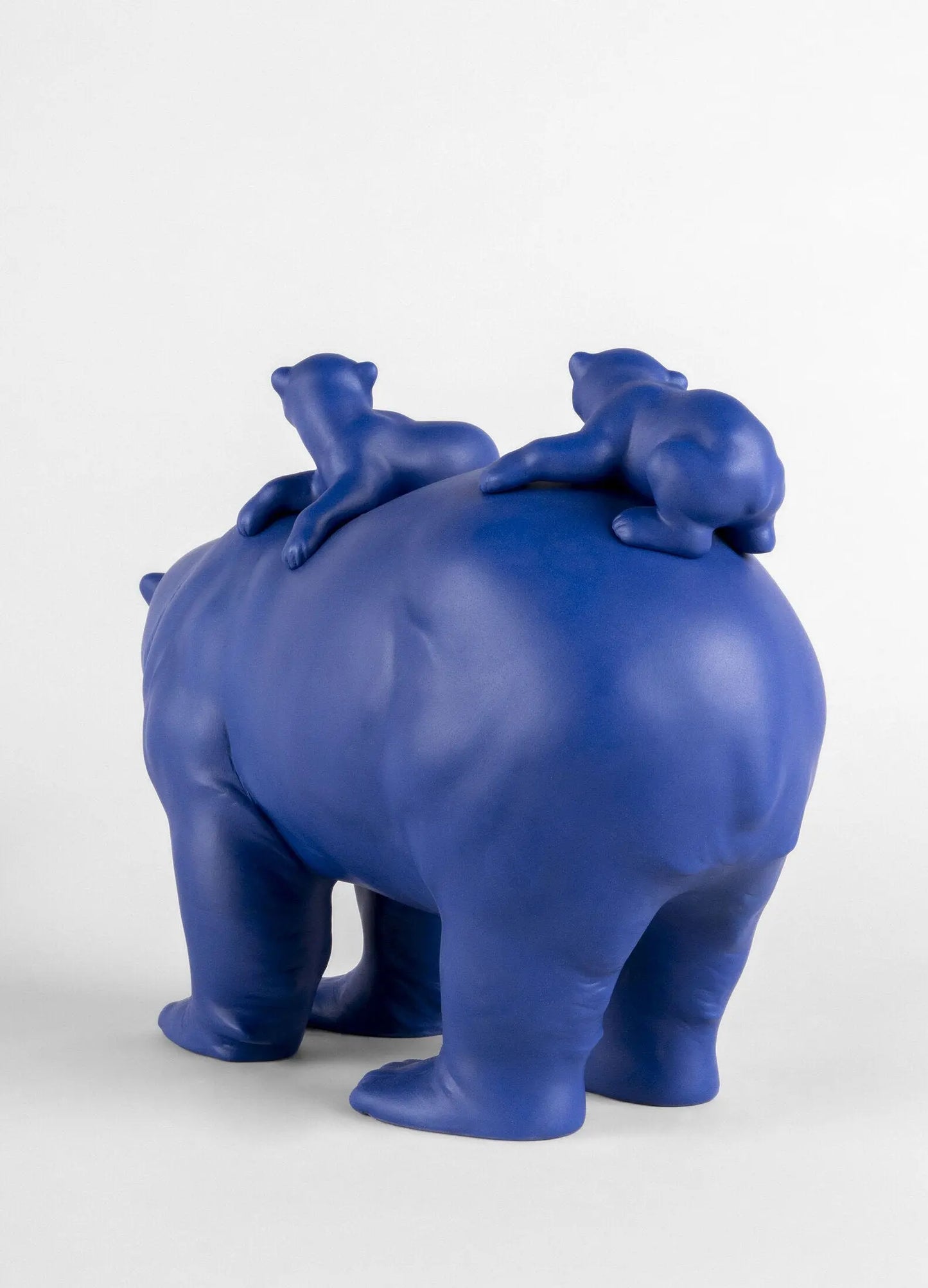 Lladró Mummy Bear and Babies Blue Gold Sculpture Limited Edition Sculpture by Lladró at FormFluent