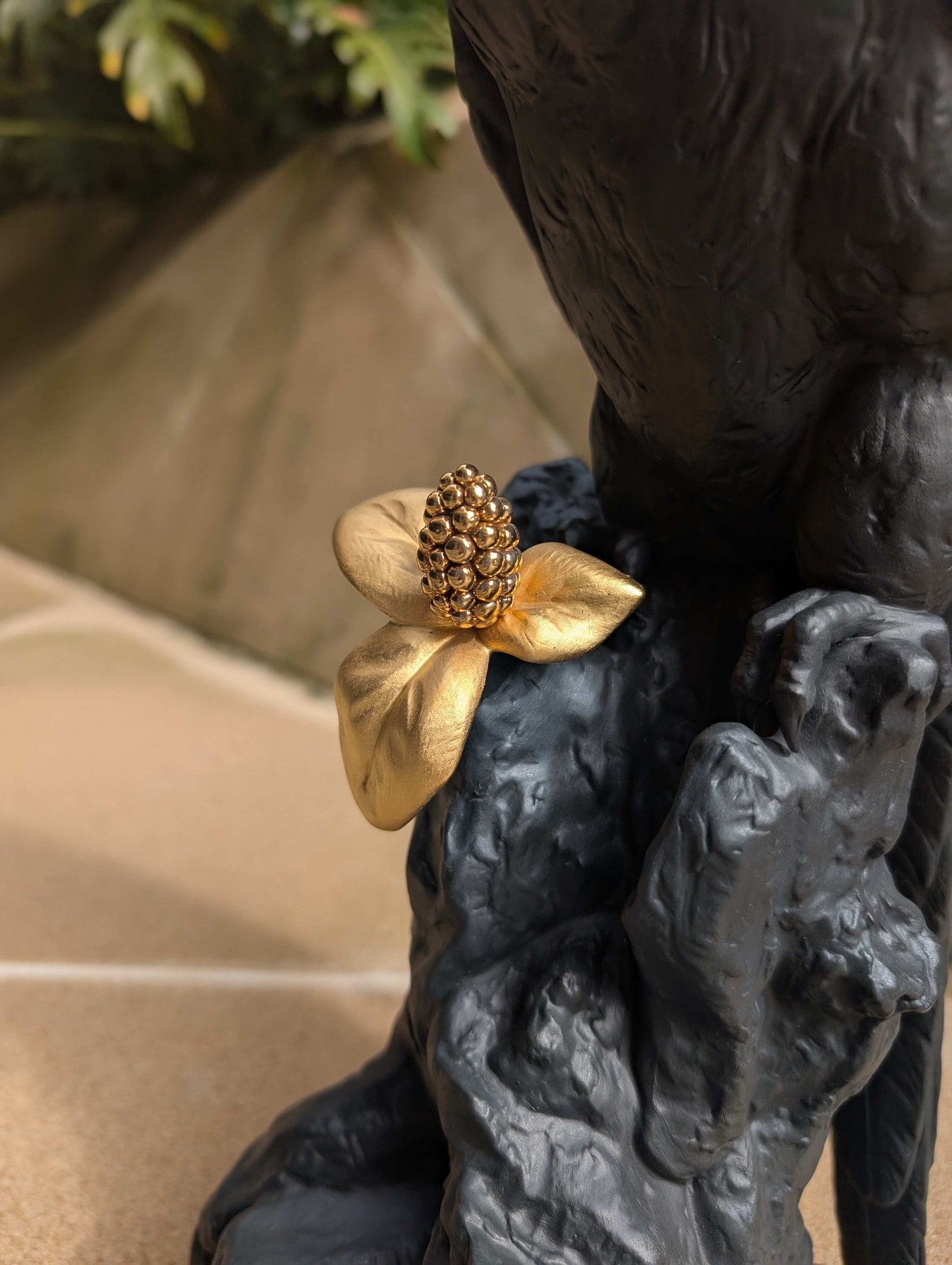 Lladró Lladró Macaw Bird Sculpture. Black-Gold. Limited Edition Sculpture - FormFluent Sydney Australia