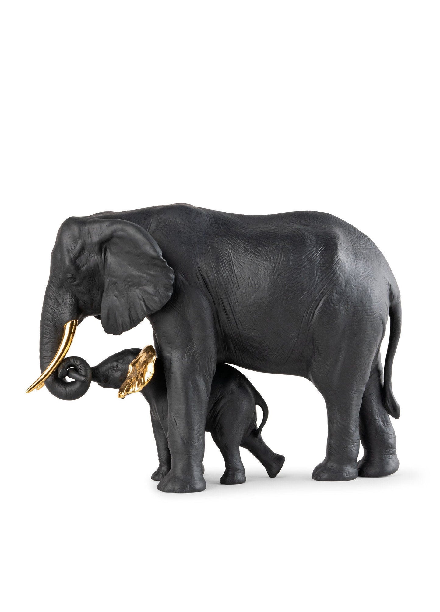 Lladró Bold Black Leading the Way Elephants Sculpture Limited Edition FormFluent