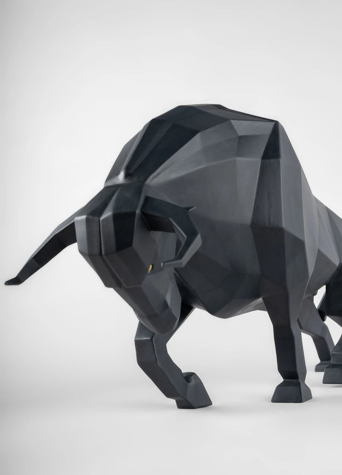 Lladró Origami Bull in Black Figurine Sculpture by Lladró at FormFluent