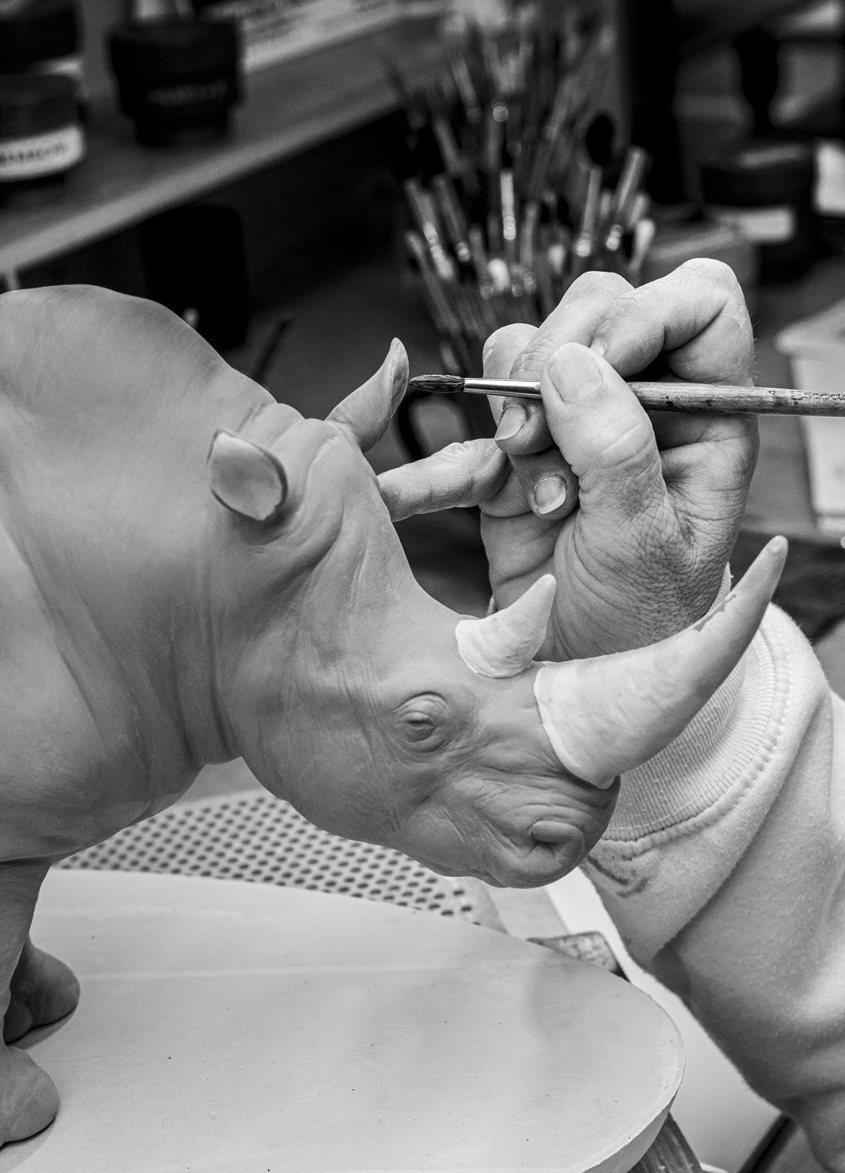 Lladró Rhino Sculpture Black-Gold Limited Edition Sculpture by Lladró at FormFluent