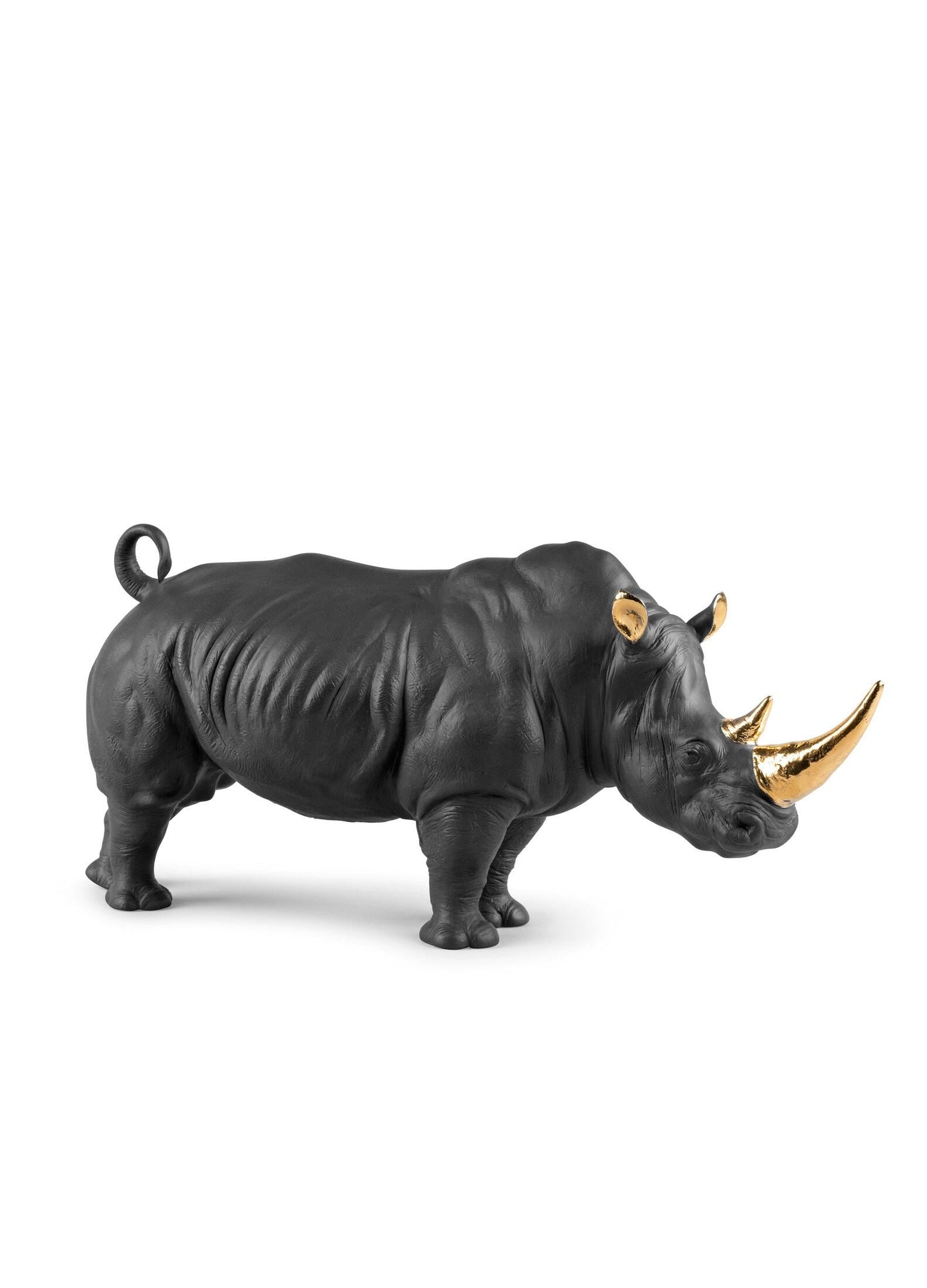 Buy Authentic Lladró Lladró Rhino Sculpture Black-Gold Limited Edition Sculpture - FormFluent Sydney Australia