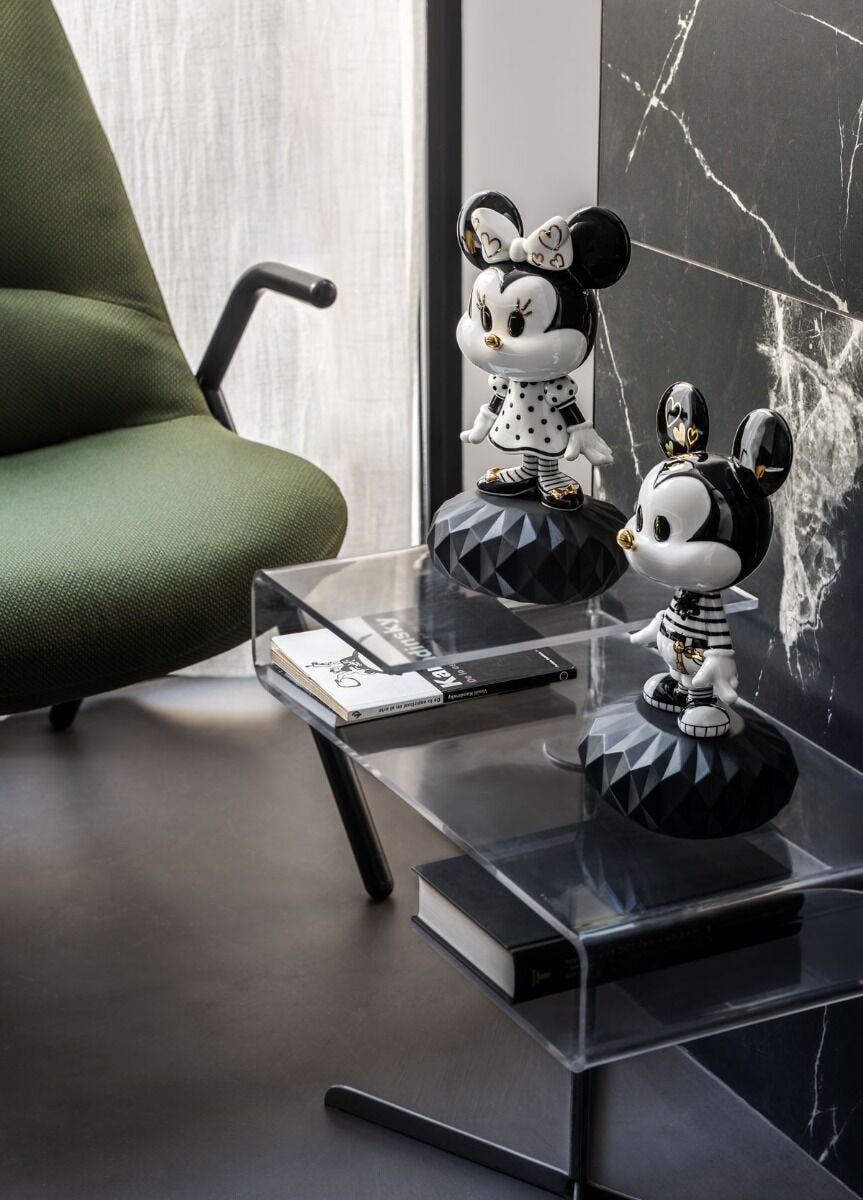 Lladró Minnie in Black and White Sculpture FormFluent