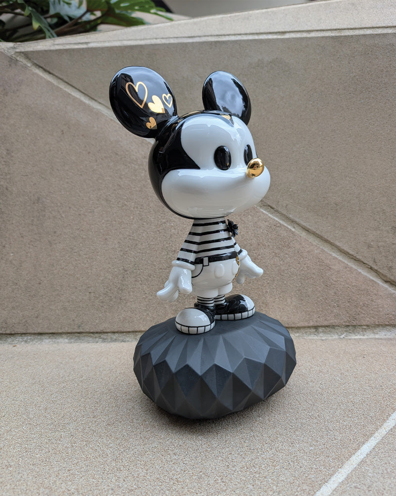 Lladró Mickey in Black and White Sculpture by Lladró at FormFluent