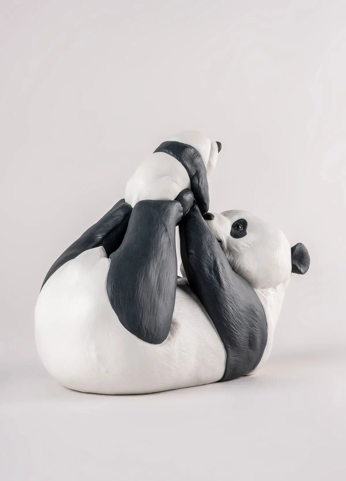 Lladró Mommy Panda with Cub Sculpture Sculpture by Lladró at FormFluent