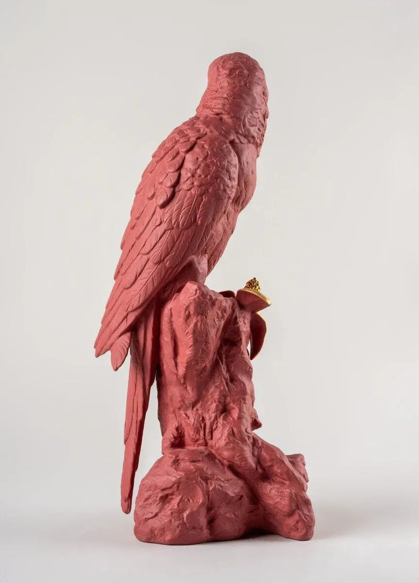 Lladró Macaw Bird Sculpture Red-Gold Limited Edition Sculpture by Lladró at FormFluent