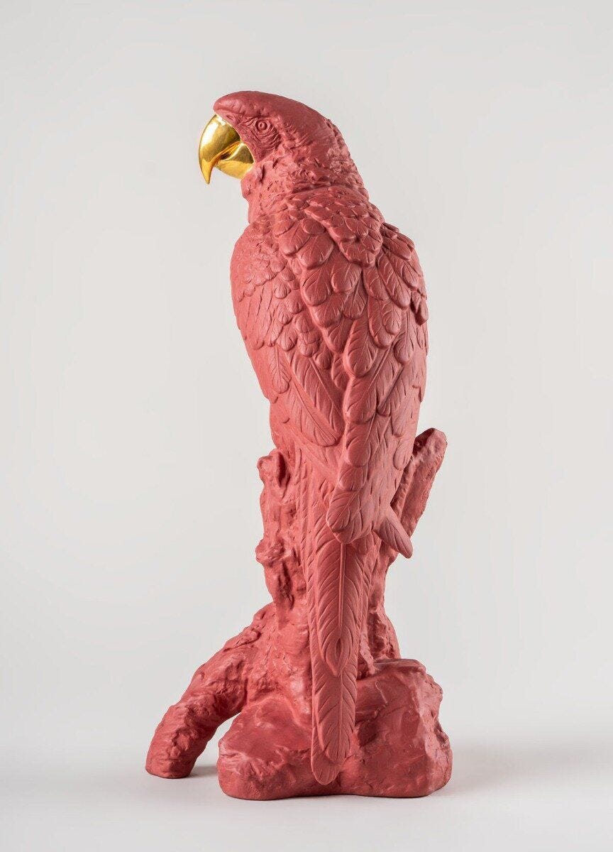 Lladró Macaw Bird Sculpture Red-Gold Limited Edition FormFluent