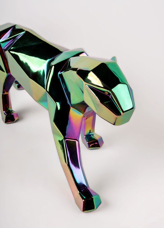 Lladró Origami Panther Figurine Iridescent  Sculpture FormFluent