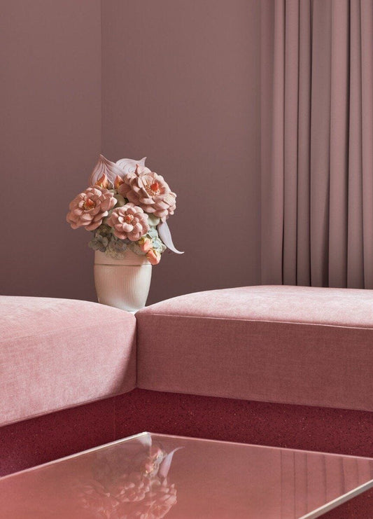 Lladró Vase With Flowers Pink by Lladró at FormFluent