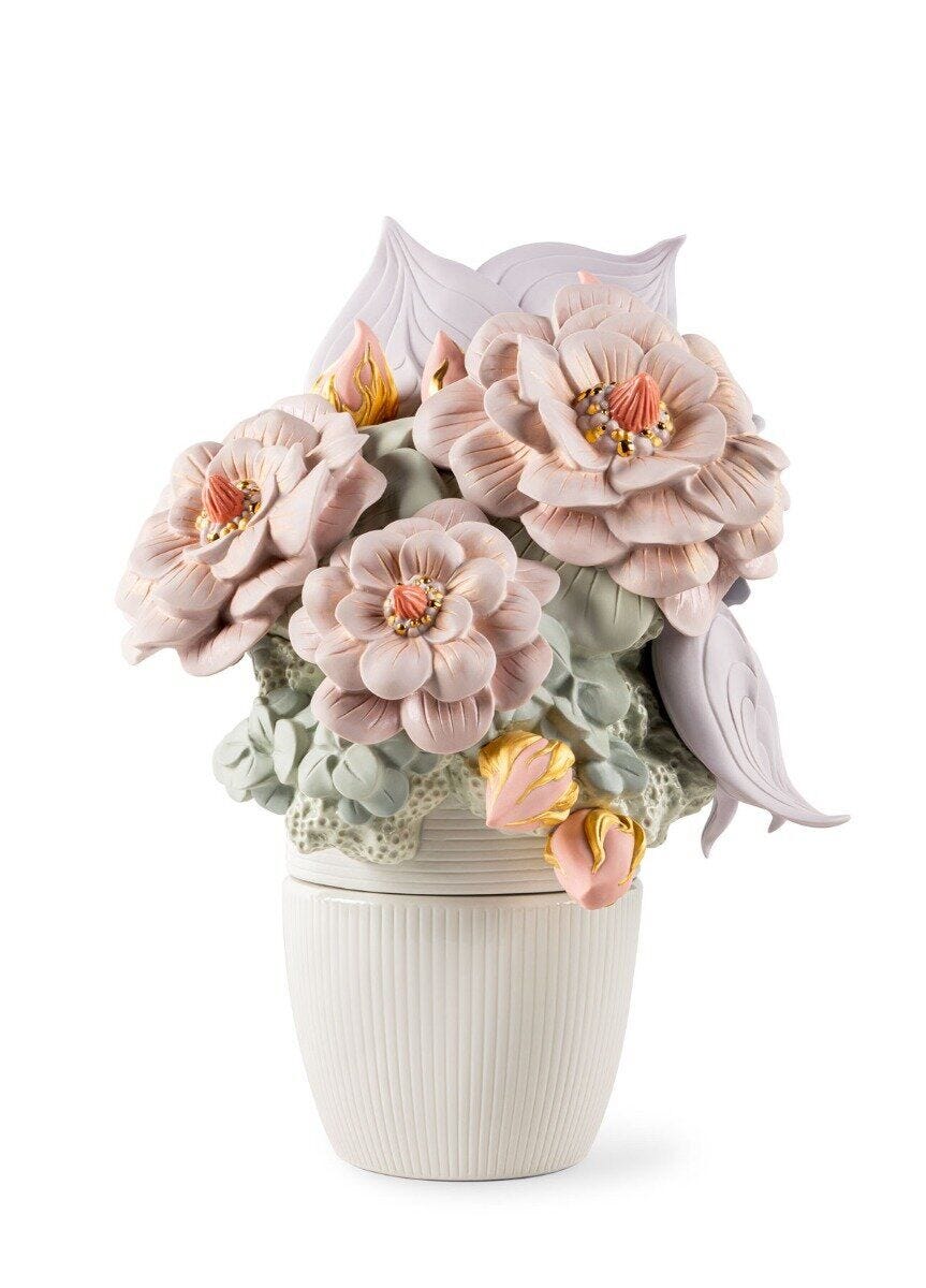 Lladró Vase With Flowers Pink FormFluent