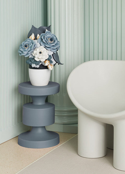 Lladró Vase With Flowers Blue by Lladró at FormFluent