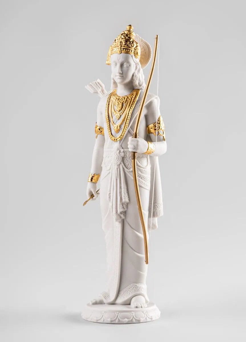 Lladró Ram Darbar Set (Re-deco) (Rama, Sita, Lakshman, & Hanuman Sculptures Golden Lustre Re-deco) Sculpture FormFluent