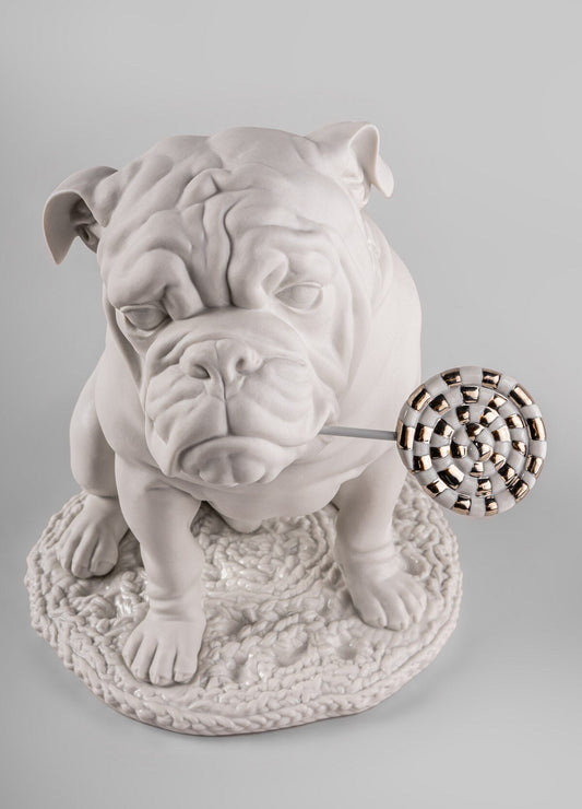 Lladró Bulldog With Lollipop Sculpture Re-Deco   FormFluent