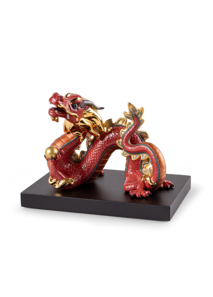 Lladró Dragon Sculpture Red Limited Edition by Lladró at FormFluent