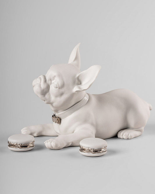 Lladró French Bulldog With Macarons Sculpture Re-Deco by Lladró at FormFluent