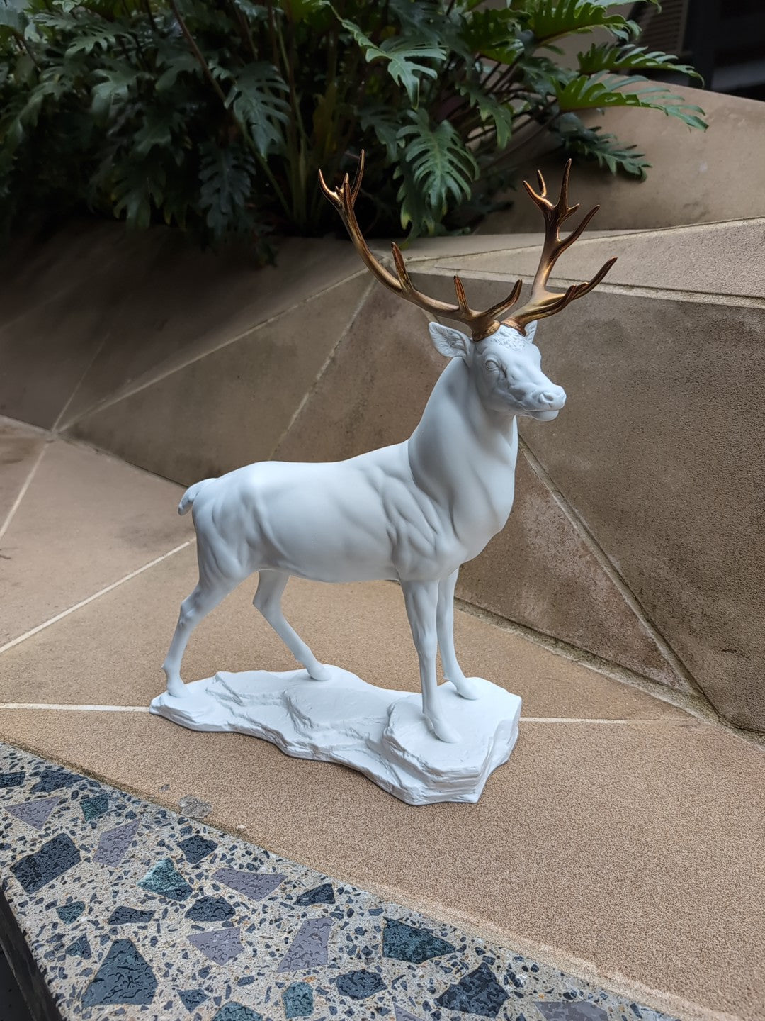 Lladró Deer Sculpture White-Copper Sculpture by Lladró at FormFluent Sydney, Australia