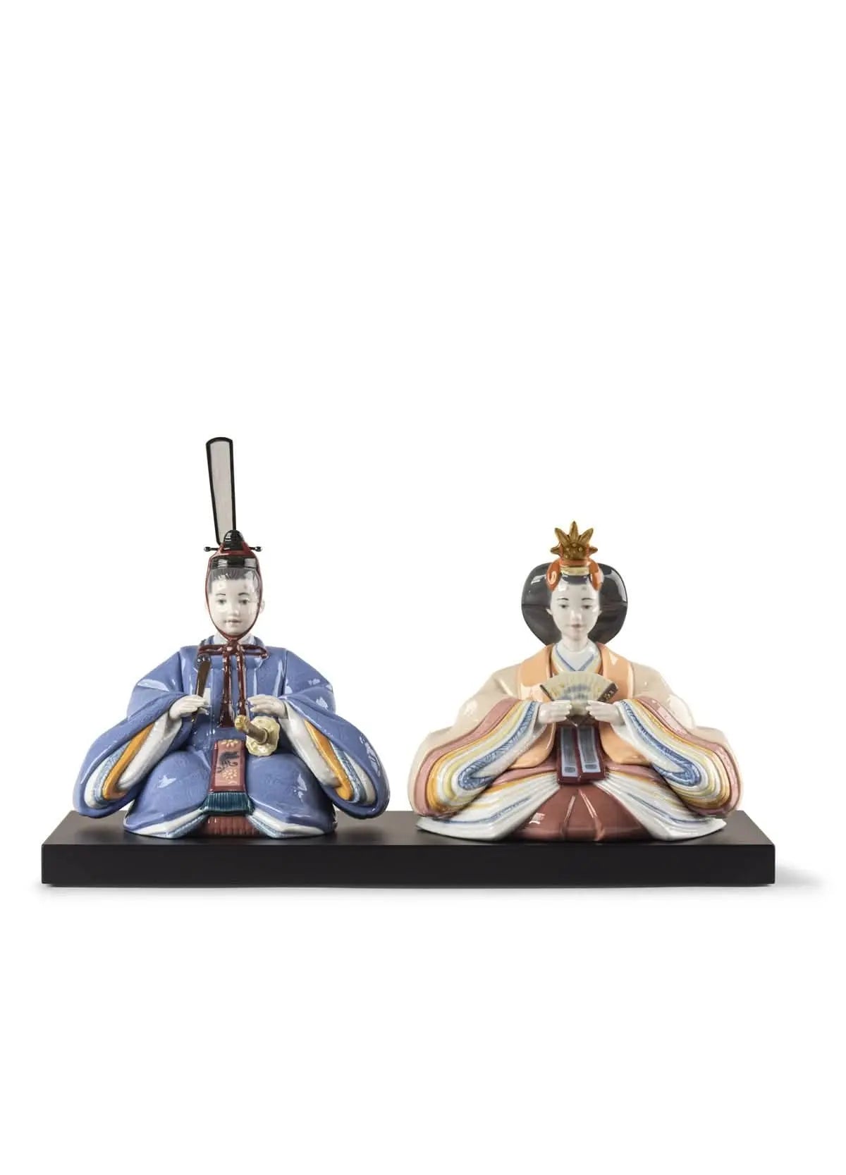 Lladró Hina Dolls Couple Sculpture Blue-Salmon Limited Edition Sculpture by Lladró at FormFluent Sydney, Australia