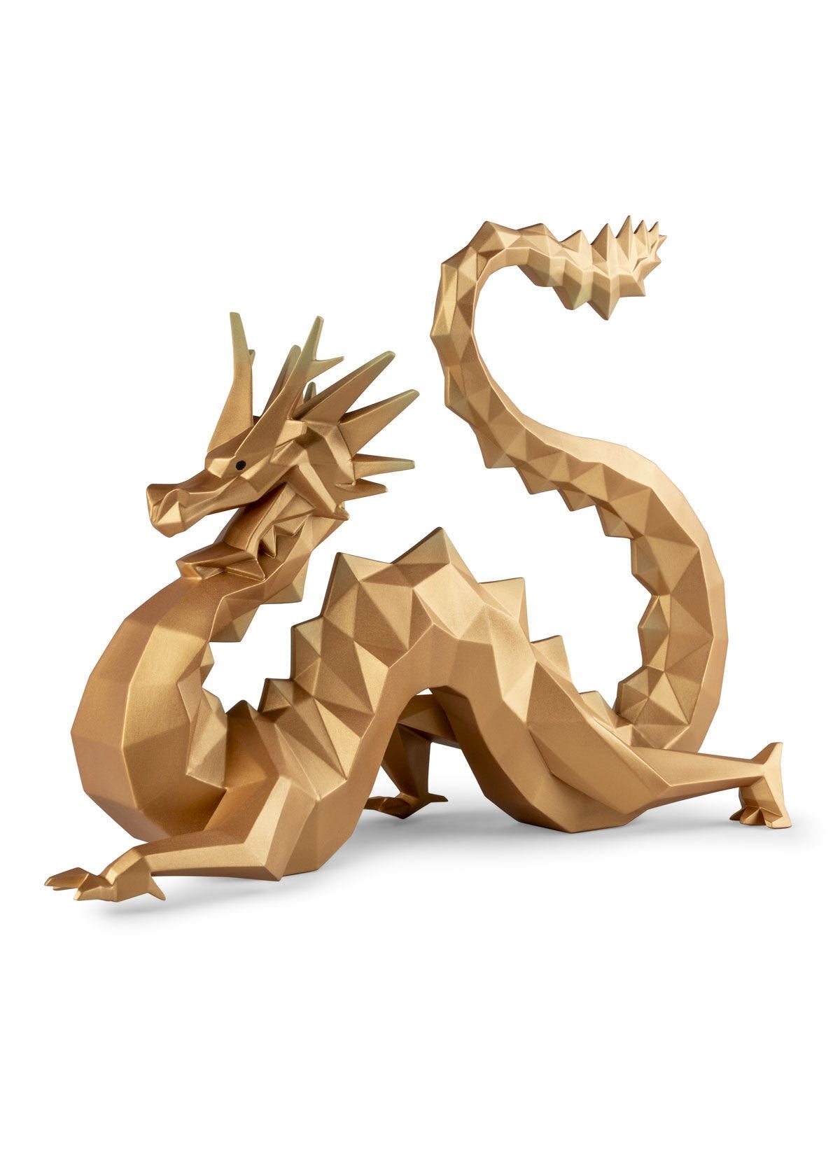 Lladró Origami Dragon Sculpture Golden Limited Edition Sculpture by Lladró at FormFluent