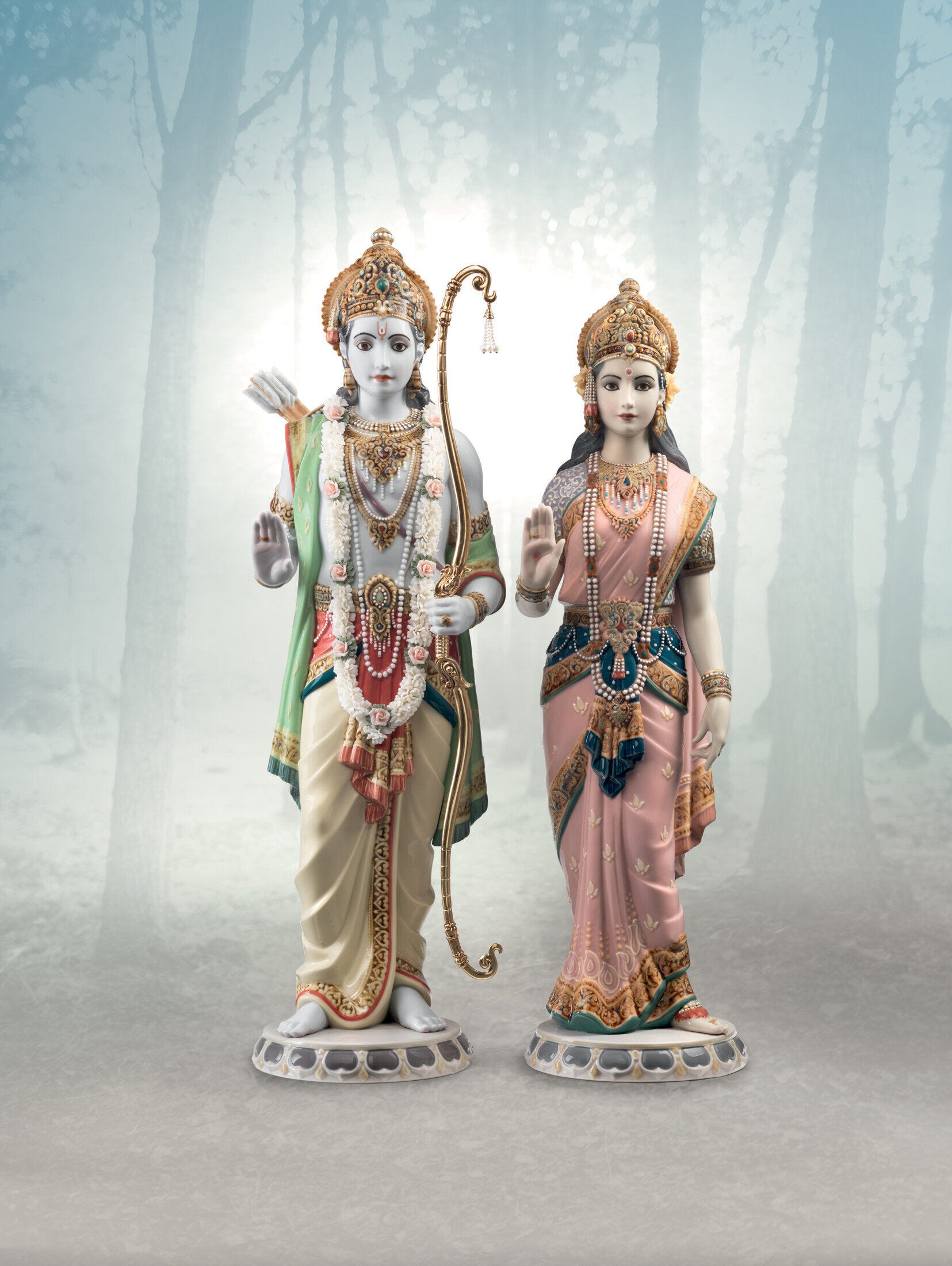 Lladro Ram Darbar Set (Re-deco) (Rama, Sita, Lakshman, & Hanuman Sculp –  FormFluent
