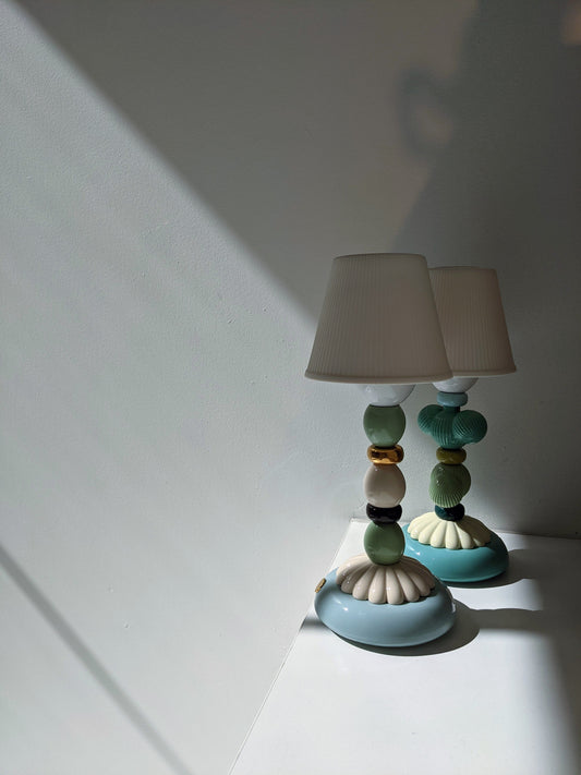 Buy Authentic Lladró Lladró Palm Firefly Golden Fall Table Lamp Green and Blue - FormFluent Sydney Australia