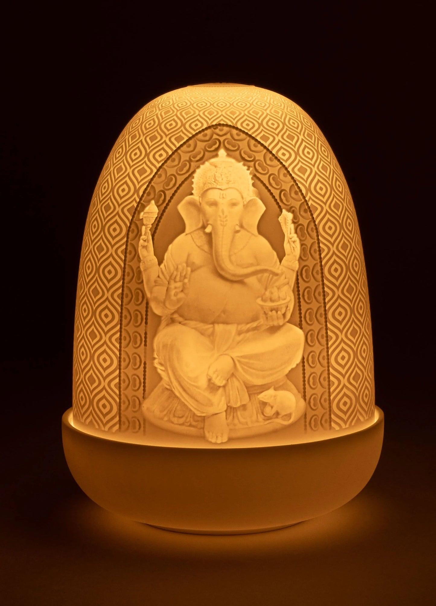 Lladró Lord Ganesha and Lakshmi Dome Lamp FormFluent