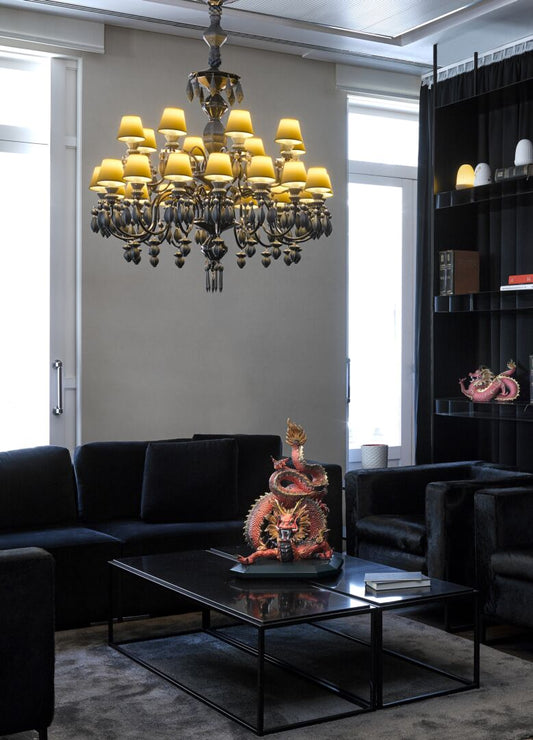 Lladró Protective Dragon Sculpture Gold and Red Limited Edition by Lladró at FormFluent