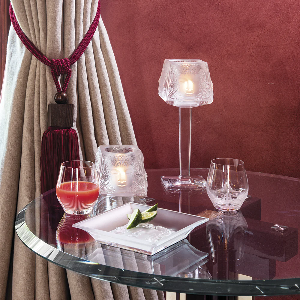 Lalique Masque de Femme Votive Vase by Lalique at FormFluent