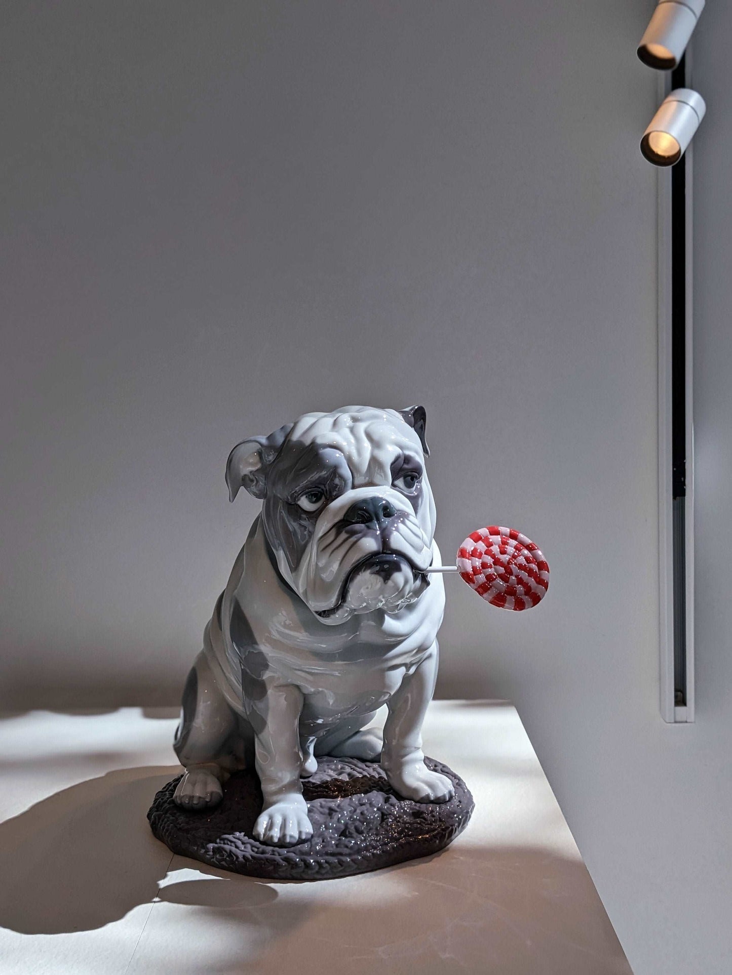 Buy Authentic Lladró Lladró Bulldog with Lollipop Dog Sculpture - FormFluent Sydney Australia