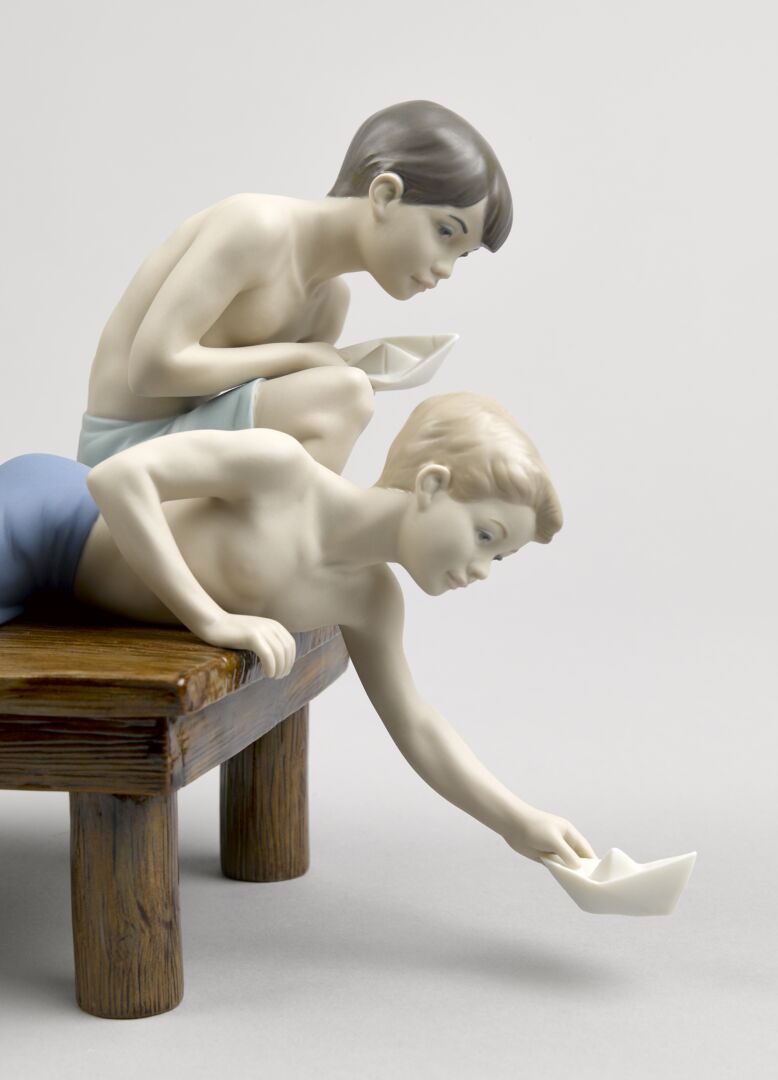 Buy Authentic Lladró Lladró Paper Boats Children Sculpture  - FormFluent Sydney Australia