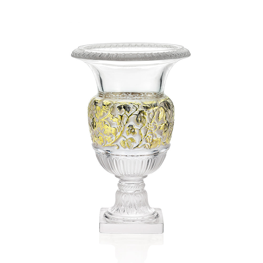 Lalique Versailles vase - Gold stamped crystal Vase by Lalique at FormFluent