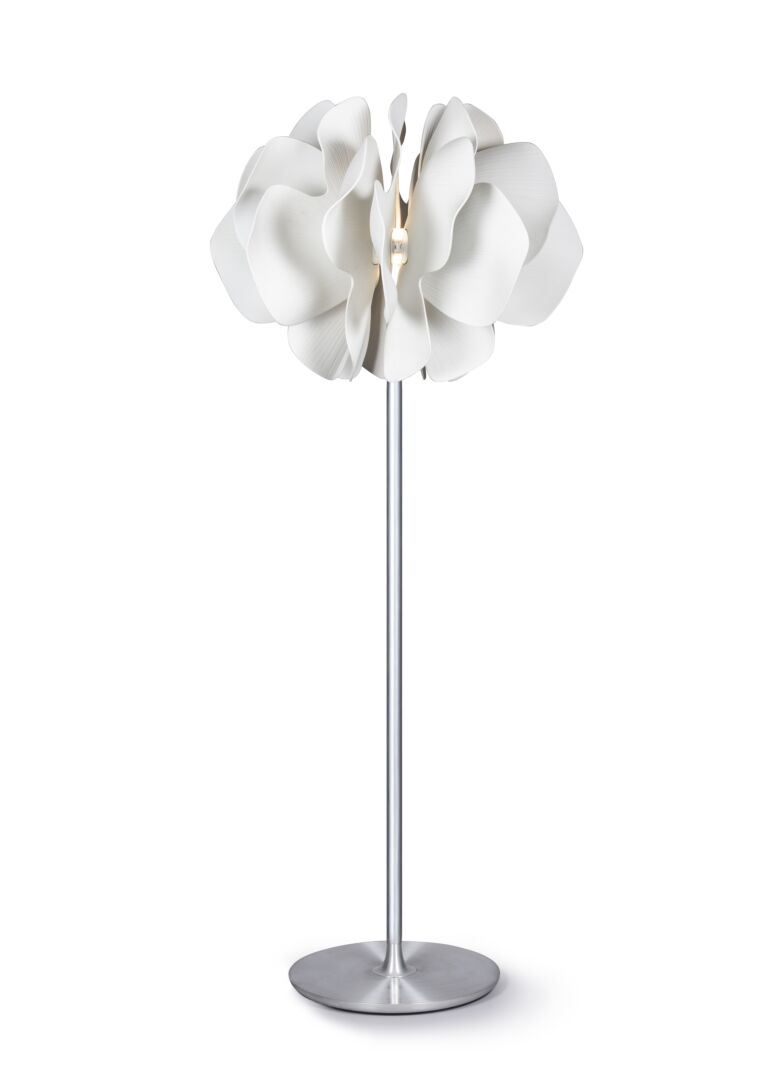 Lladró Nightbloom Floor Lamp with a unique floral design and sleek metal base