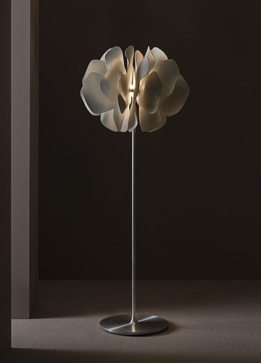 Elegant Lladró Nightbloom Floor Lamp with a contemporary floral design and soft lighting effect