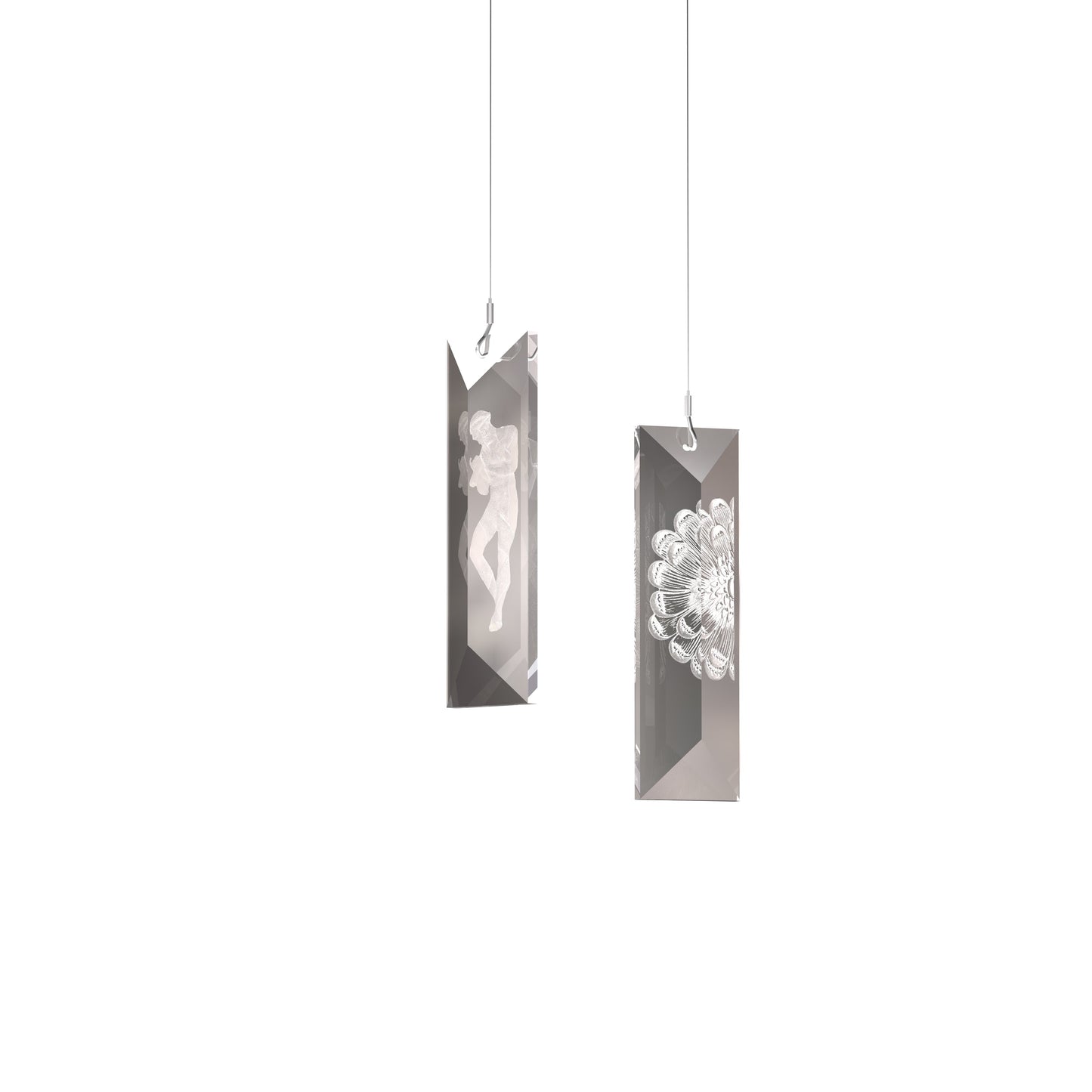Lalique Serene Simple Prism Figurines Ceiling Lamp Lighting by Lalique at FormFluent