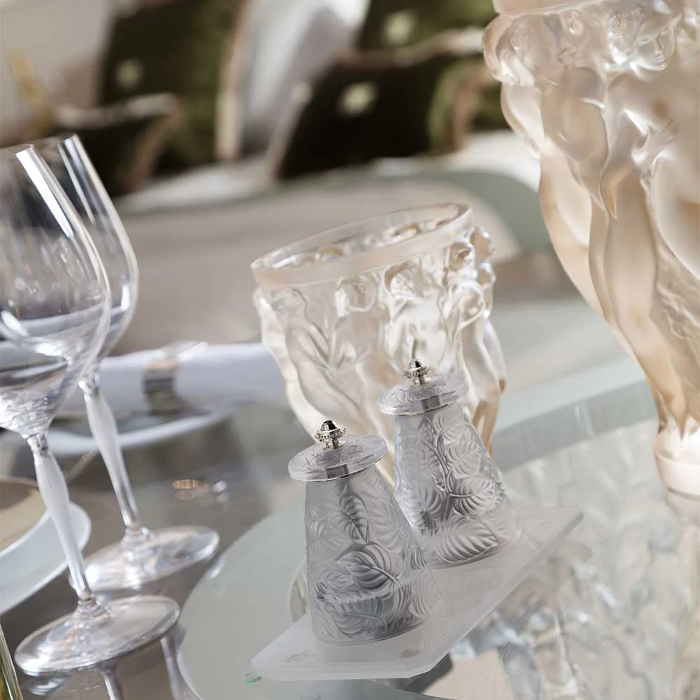 Lalique Feuilles salt and pepper grinder Glassware - FormFluent Sydney Australia