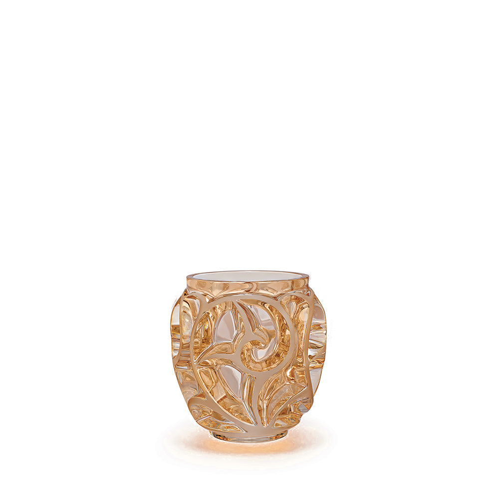 Lalique Tourbillons Small Vase Gold Lustre Crystal Vase by Lalique at FormFluent Sydney, Australia