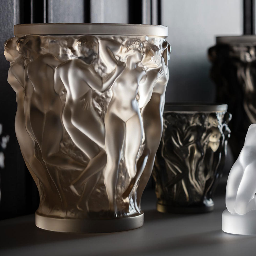 Lalique Bacchantes Vase Gold Lustre Crystal Vase by Lalique at FormFluent Sydney, Australia