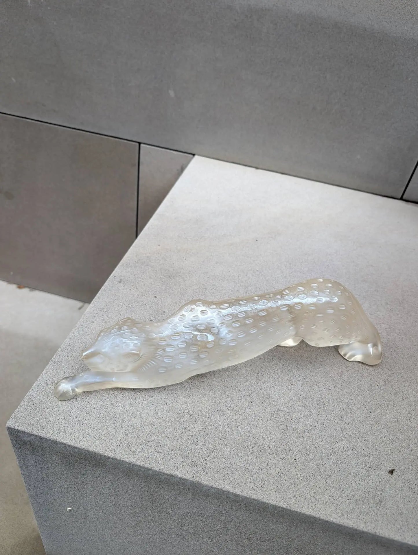 Lalique Zeila Panther Large Sculpture Clear Crystal Sculpture by Lalique at FormFluent