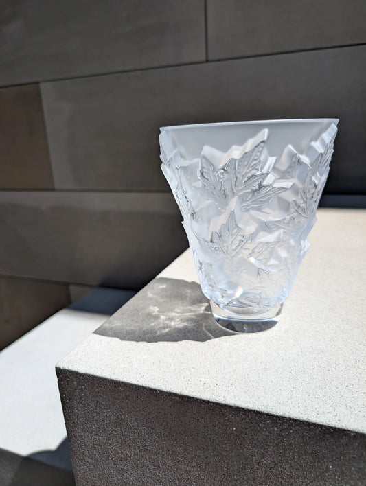 Lalique Champs-Élysées Small Vase Clear Crystal Vase by Lalique at FormFluent