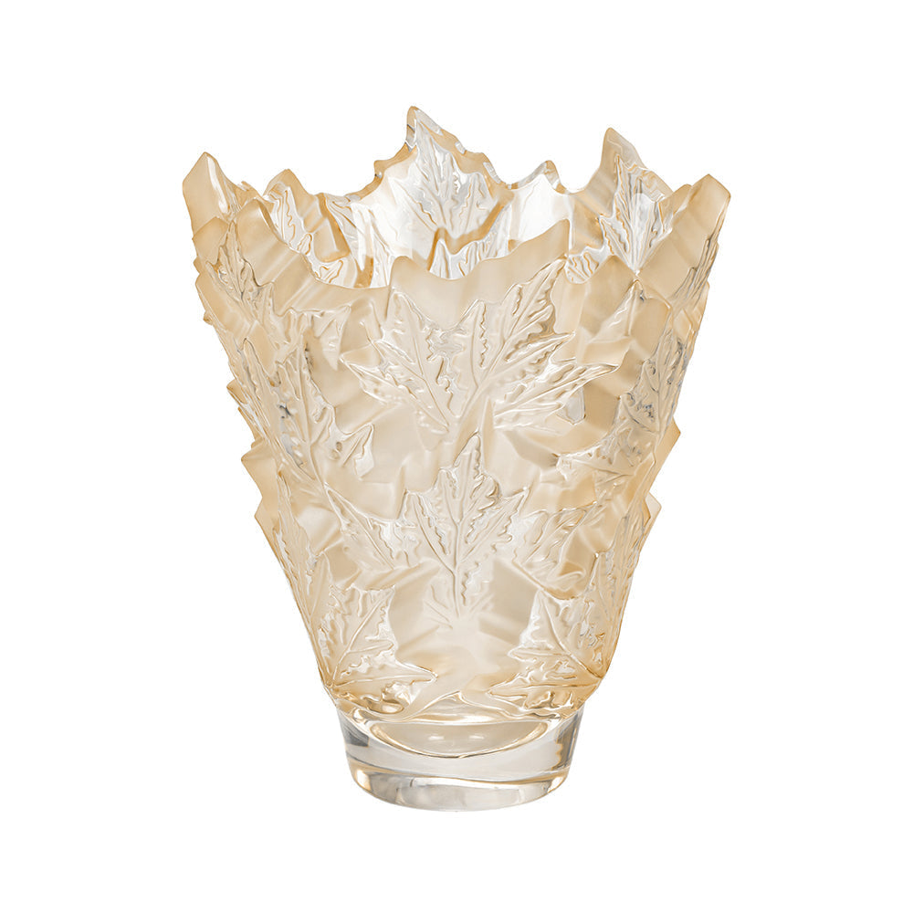 Lalique Champs-Élysées Vase Gold Lustre Crystal Vase by Lalique at FormFluent