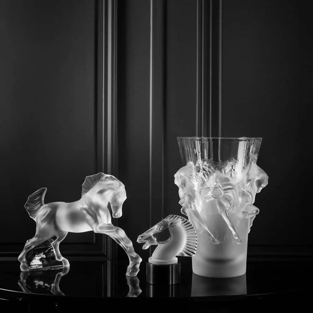 Lalique Horse Sculpture Clear Crystal Sculpture by Lalique at FormFluent Sydney, Australia