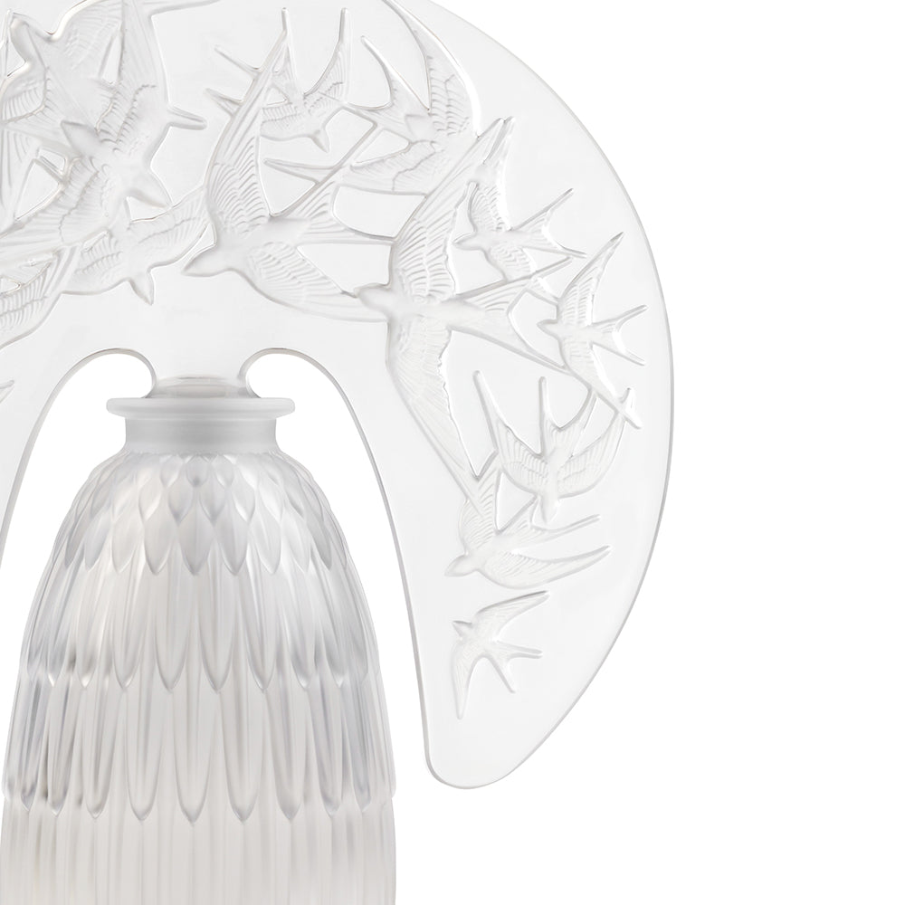 Lalique Hirondelles Swallows Cordless Lamp Clear Crystal Lighting by Lalique at FormFluent