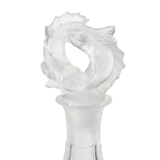Lalique 2 Poissons Fish decanter Numbered Edition Glassware by Lalique at FormFluent
