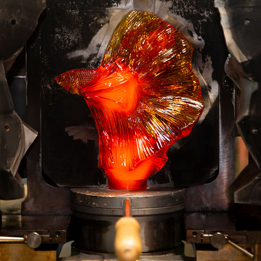 Lalique Fighting Fish Large Sculpture Amber Crystal Sculpture by Lalique at FormFluent