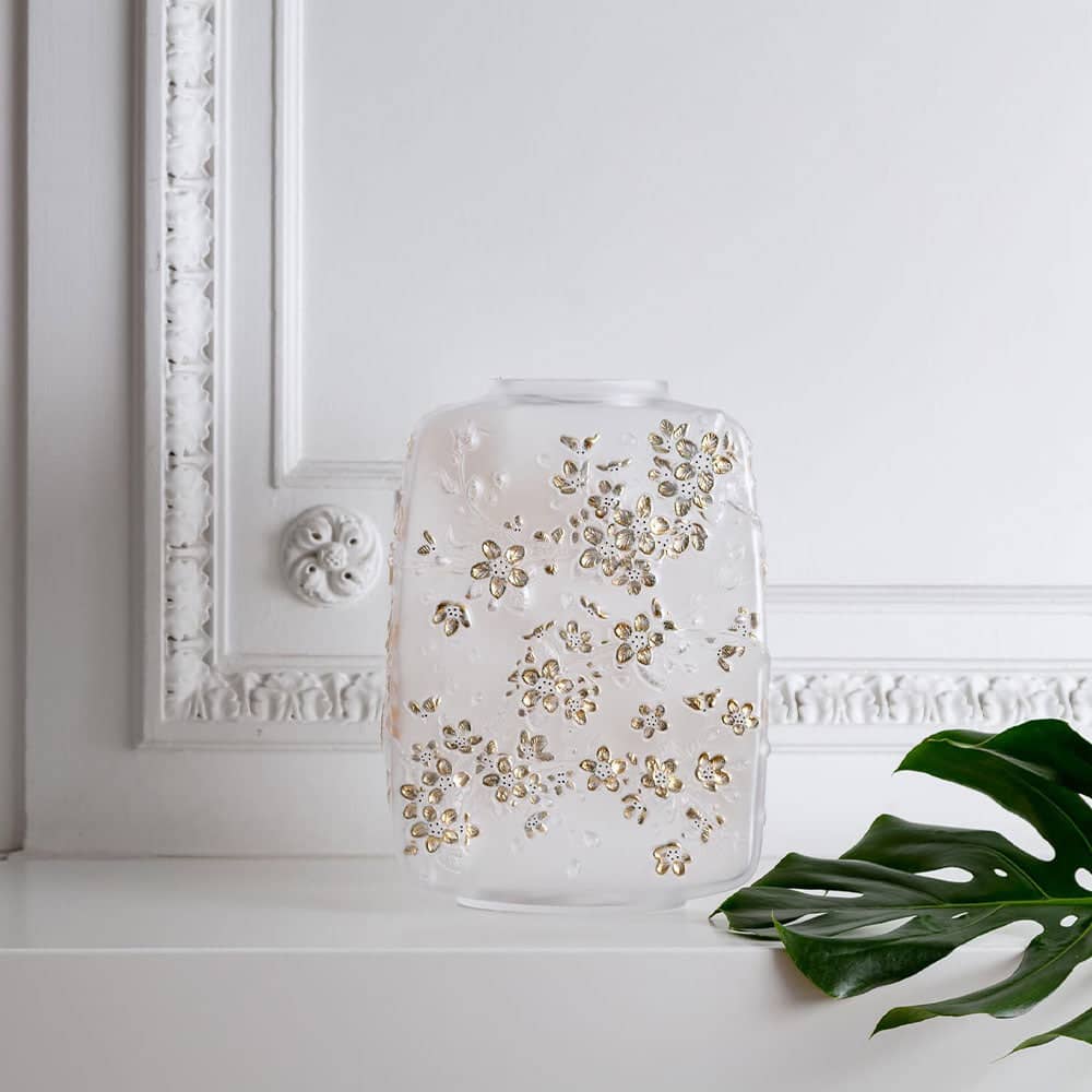 Lalique Fleurs de Cerisier Cherry Blossom Vase Numbered Edition Vase by Lalique at FormFluent Sydney, Australia
