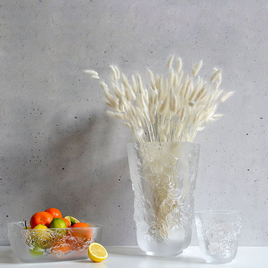 Lalique Pivoines Peonies Vase Large Size Vase by Lalique at FormFluent